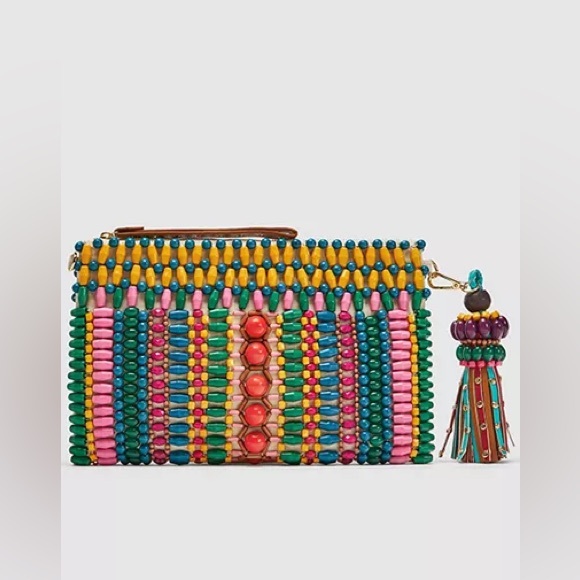 UNIQUE ZARA Multicolored Braided Clutch - Picture 2 of 5